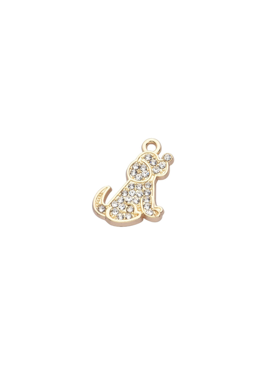 Gold Rhinestone Doggy Charm